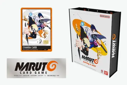 NARUTO CARD GAME - Gift-Set der Gen-Con-2026-Tutorial-Sessions mit der Promo-Karte CP-001 Chakra Card (Quelle: https://www.naruto-cardgame.com/en/news/gencon-2026.php)