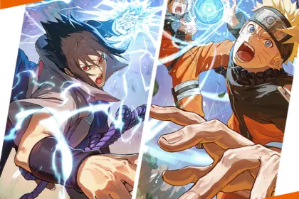 NARUTO CARD GAME - Key Visual mit Naruto und Sasuke von der offiziellen Produktseite (Quelle: https://www.naruto-cardgame.com/en/welcome/)